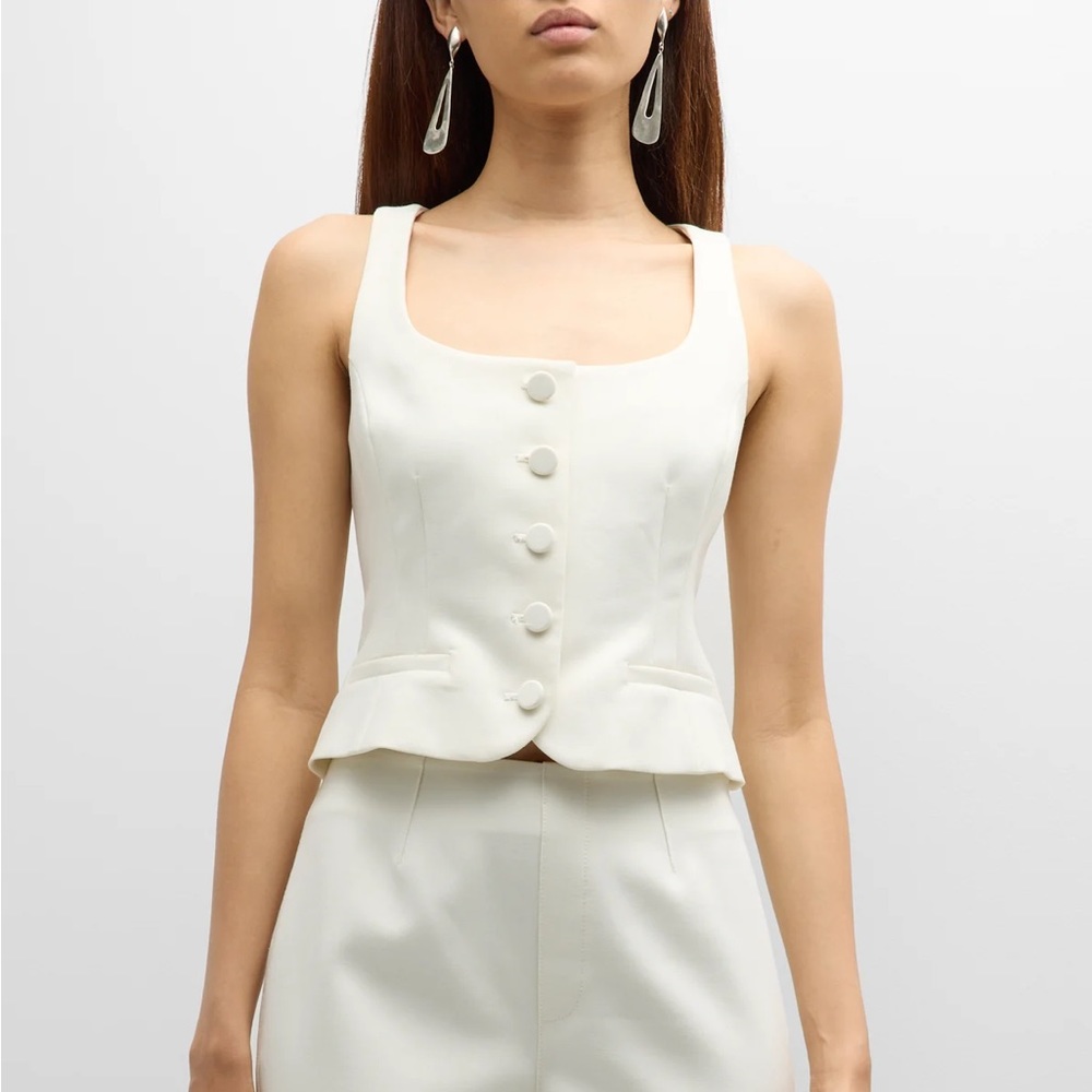 CINQ A SEPT ROWENA JOLIE STRETCH VEST IVORY/WHITE